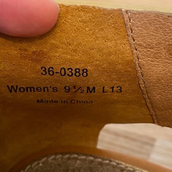 TRASK Hannah Gold Metallic Leather Huarache Look Heels Size 9.5 - Picture 6 of 8